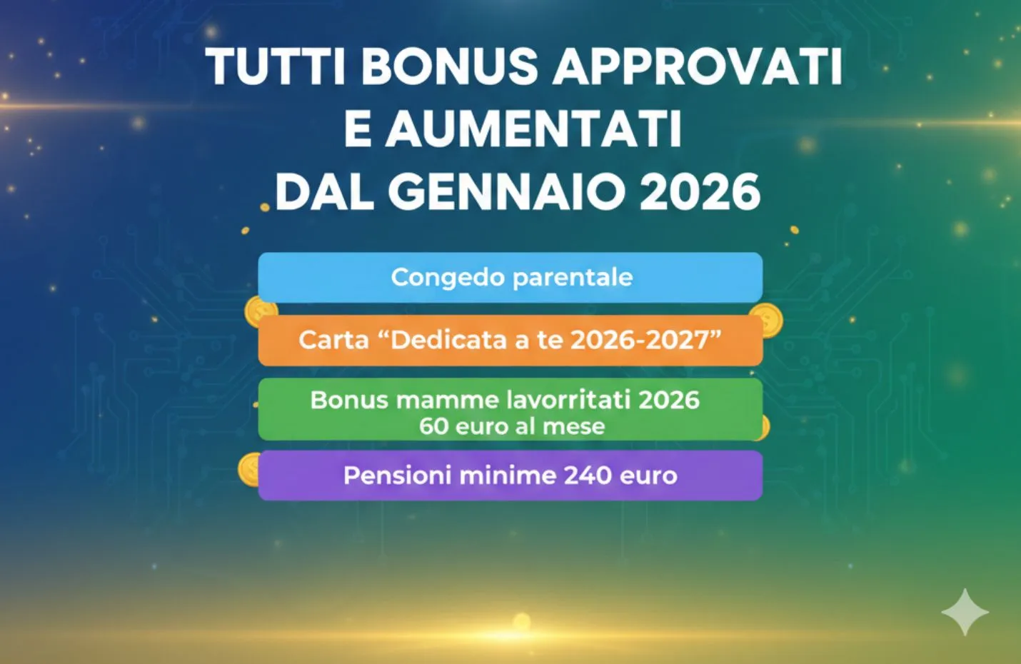 Tutti Bonus Approvati e Aumentati dal Gennaio 2026
